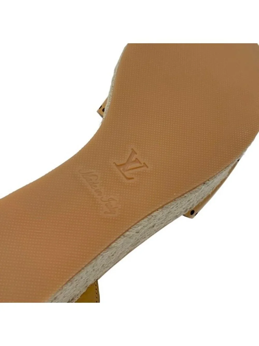 Louis Vuitton Starboard Line Sandals Shoes Leather Camel Monogram - Picture 8 of 9